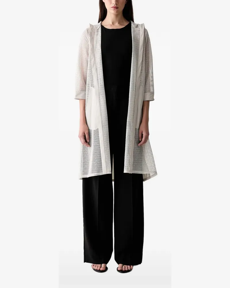 Joseph Ribkoff Kapuzenjacke mit Mesh-Einsätzen - Weiß Weiß