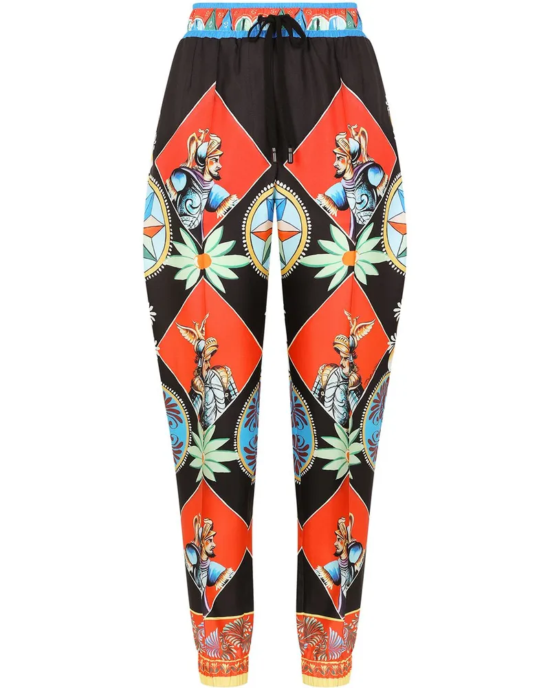 Dolce & Gabbana Jogginghose mit Carretto-Print - Schwarz Schwarz