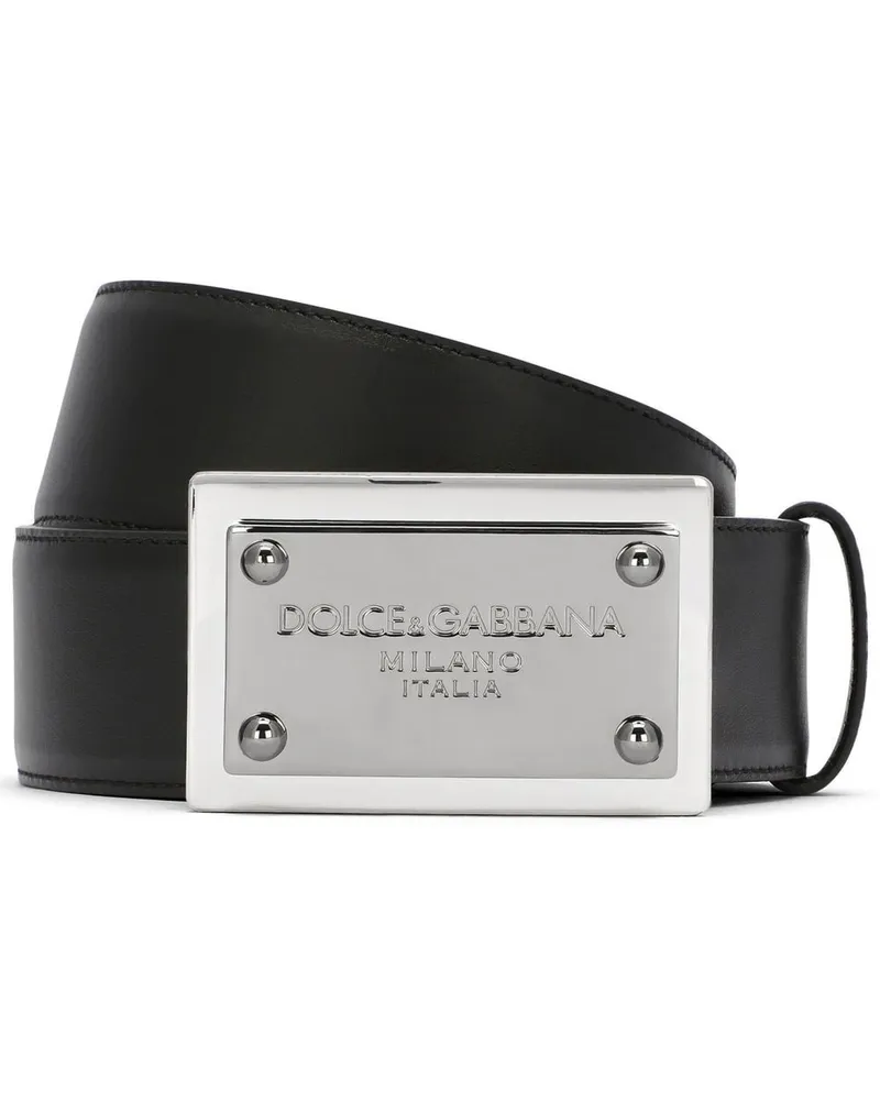 Dolce & Gabbana Gürtel mit Logo-Schnalle - Schwarz Schwarz