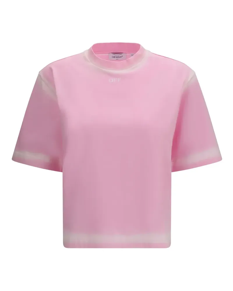 OFF-WHITE Kastiges Stamp T-Shirt - Rosa Rosa