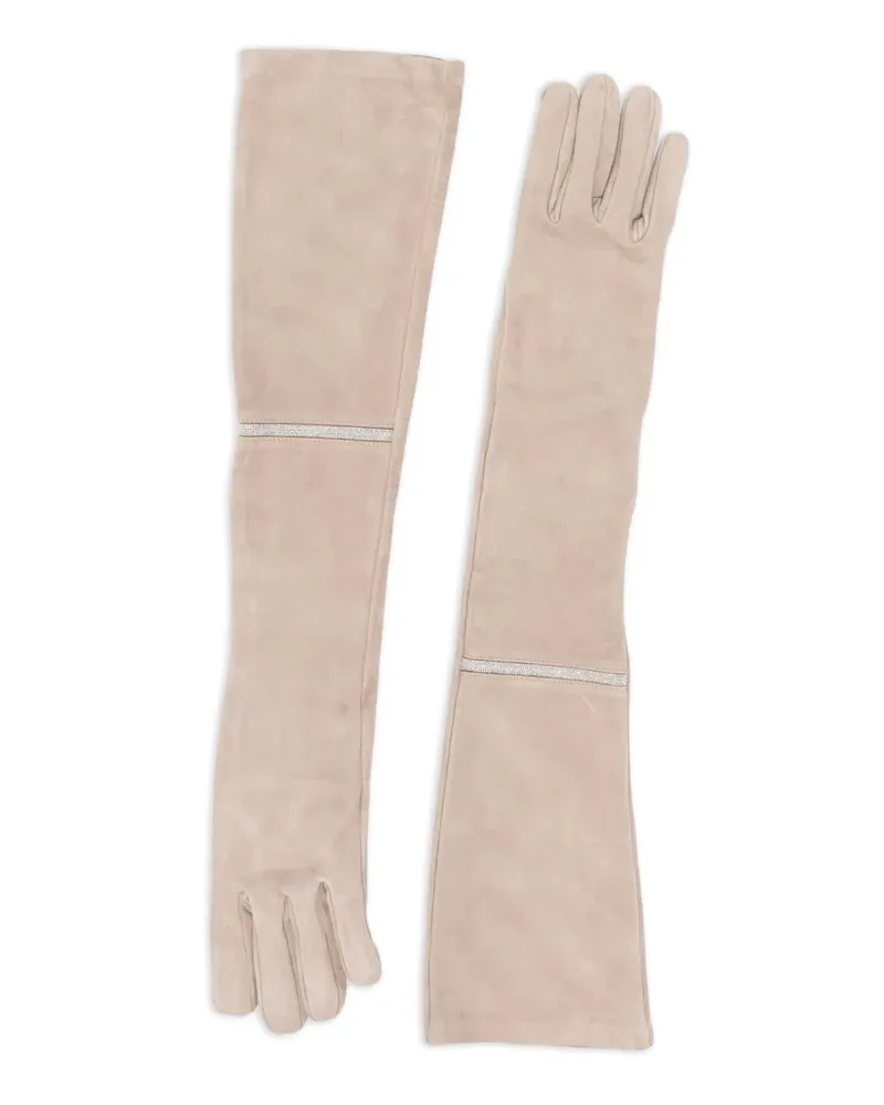 Peserico Handschuhe mit Perlen - Nude Nude