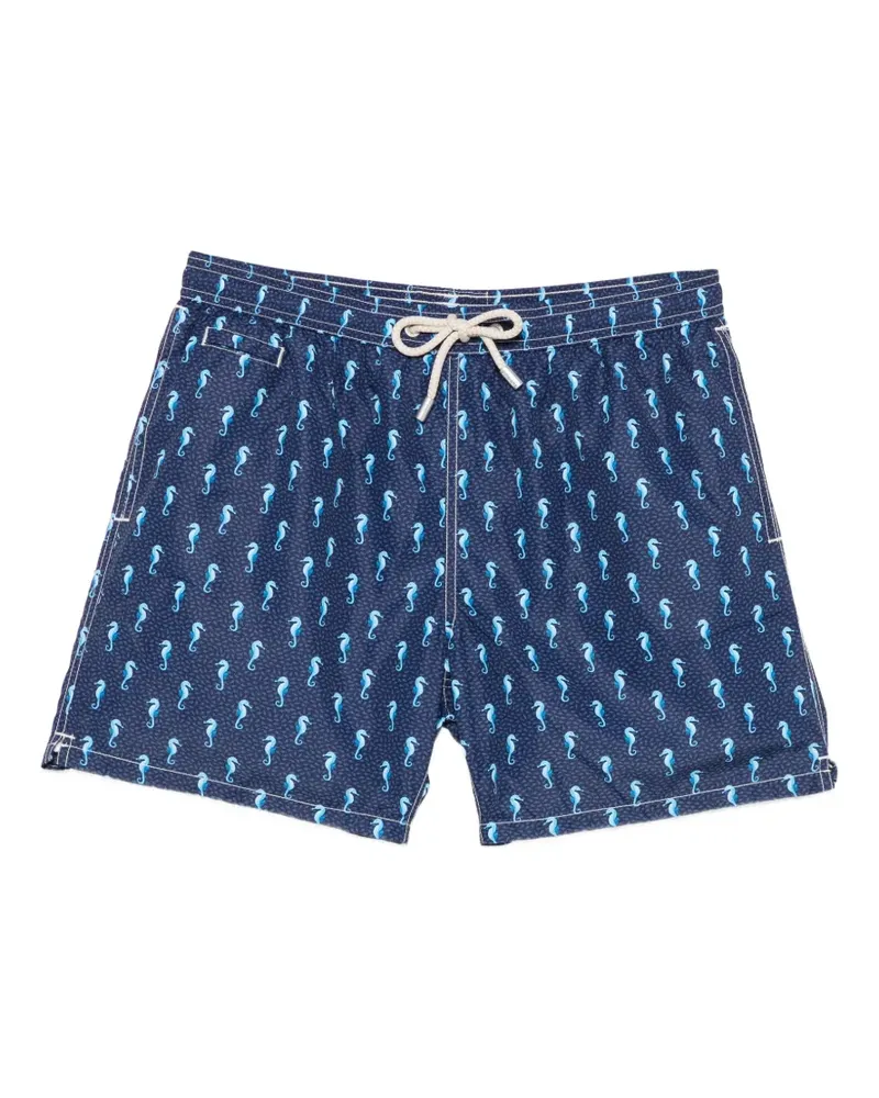 MC2 Saint Barth seahorse-print drawstring swim shorts - Blau Blau