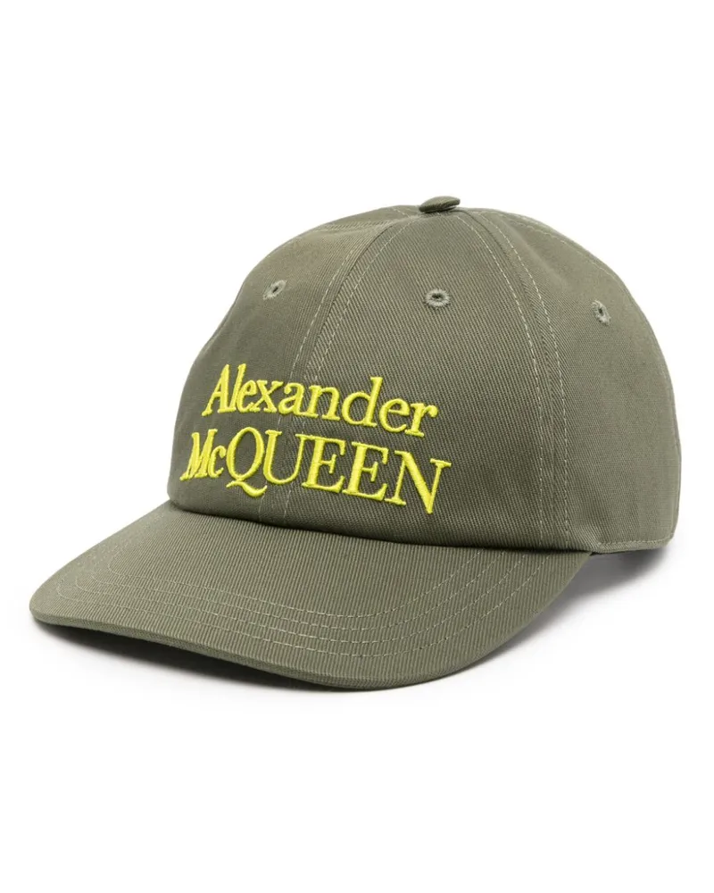 Alexander McQueen Baseballkappe mit Logo-Stickerei Grün