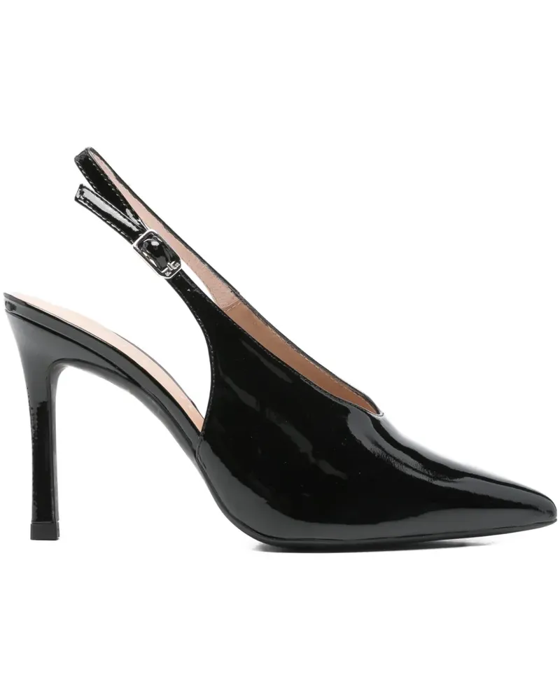 Unisa Slingback-Pumps aus Lackleder 90mm - Schwarz Schwarz