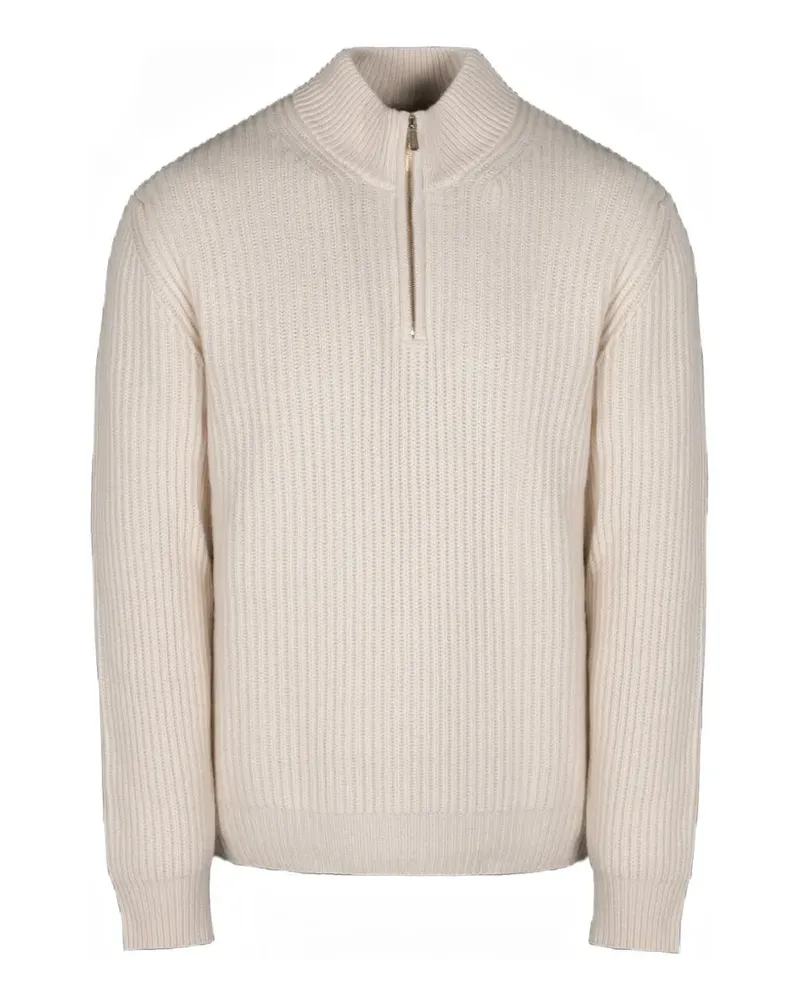 MOORER Terni-Bc Pullover mit kurzem Reißverschluss - Nude Nude