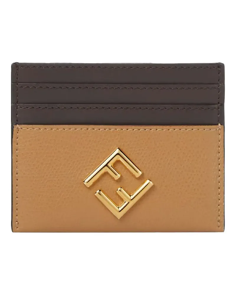 Fendi FF Diamonds Kartenetui mit Logo-Schild - Nude Nude
