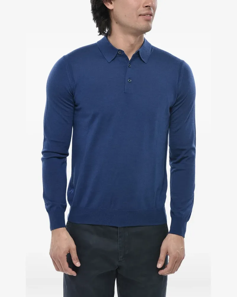 Paolo Pecora Milano long-sleeve polo shirt - Blau Blau