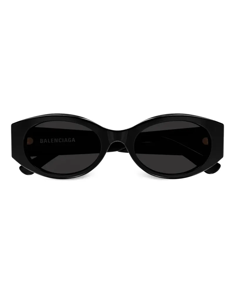 Balenciaga Sonnenbrille mit ovalem Gestell - Schwarz Schwarz