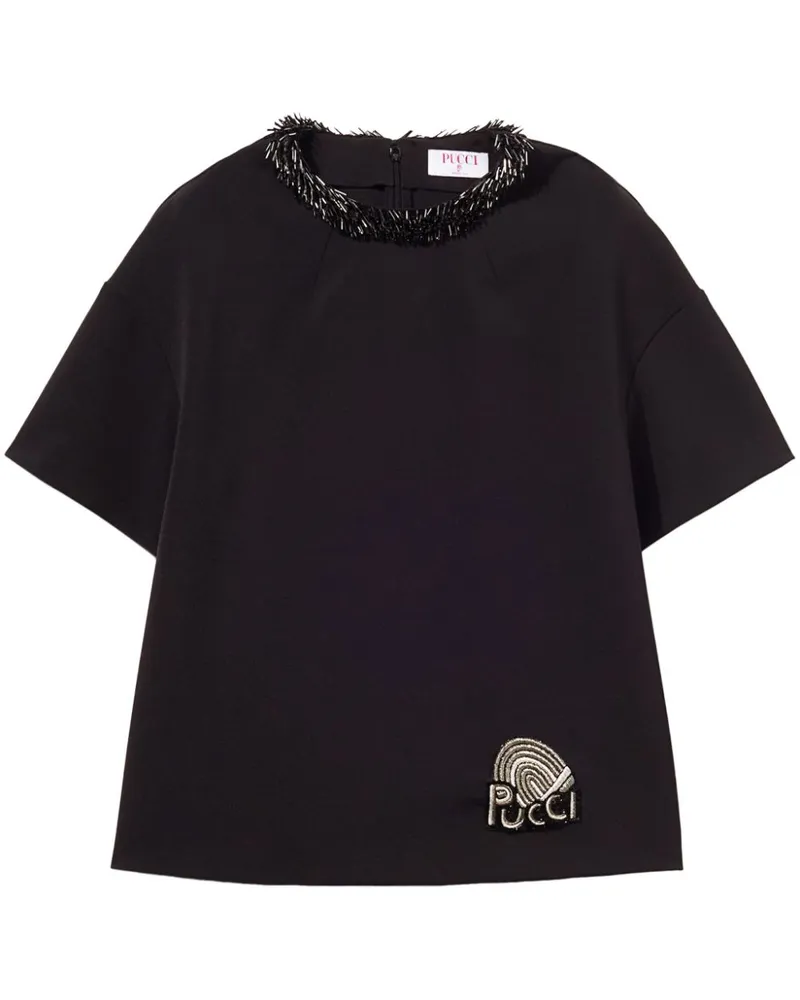 Emilio Pucci Verziertes T-Shirt - Schwarz Schwarz