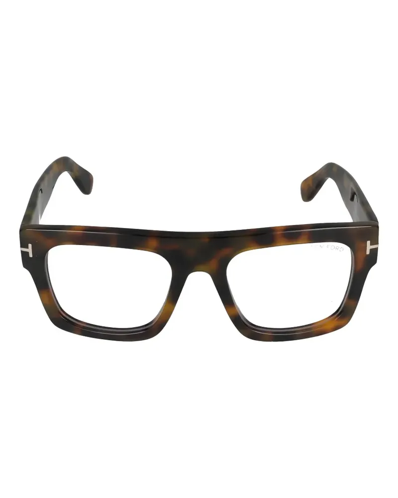 Tom Ford tortoiseshell-effect geometric-frame glasses - Braun Braun