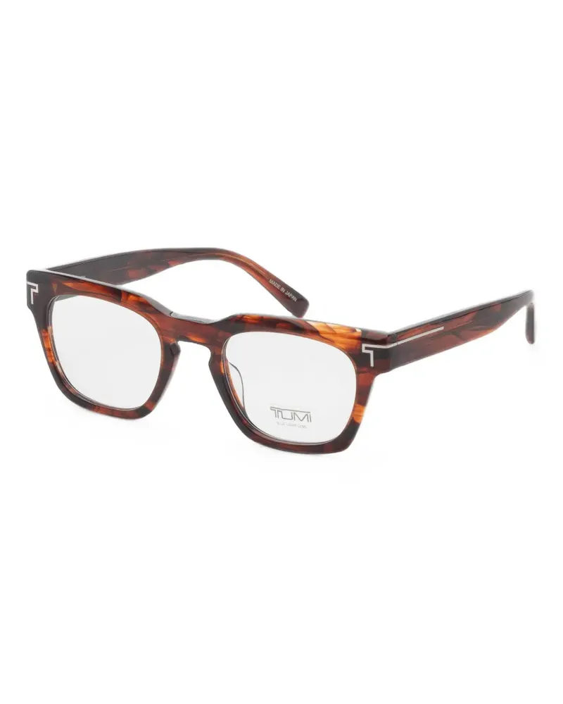 Tumi tortoiseshell-effect square-frame glasses - Braun Braun