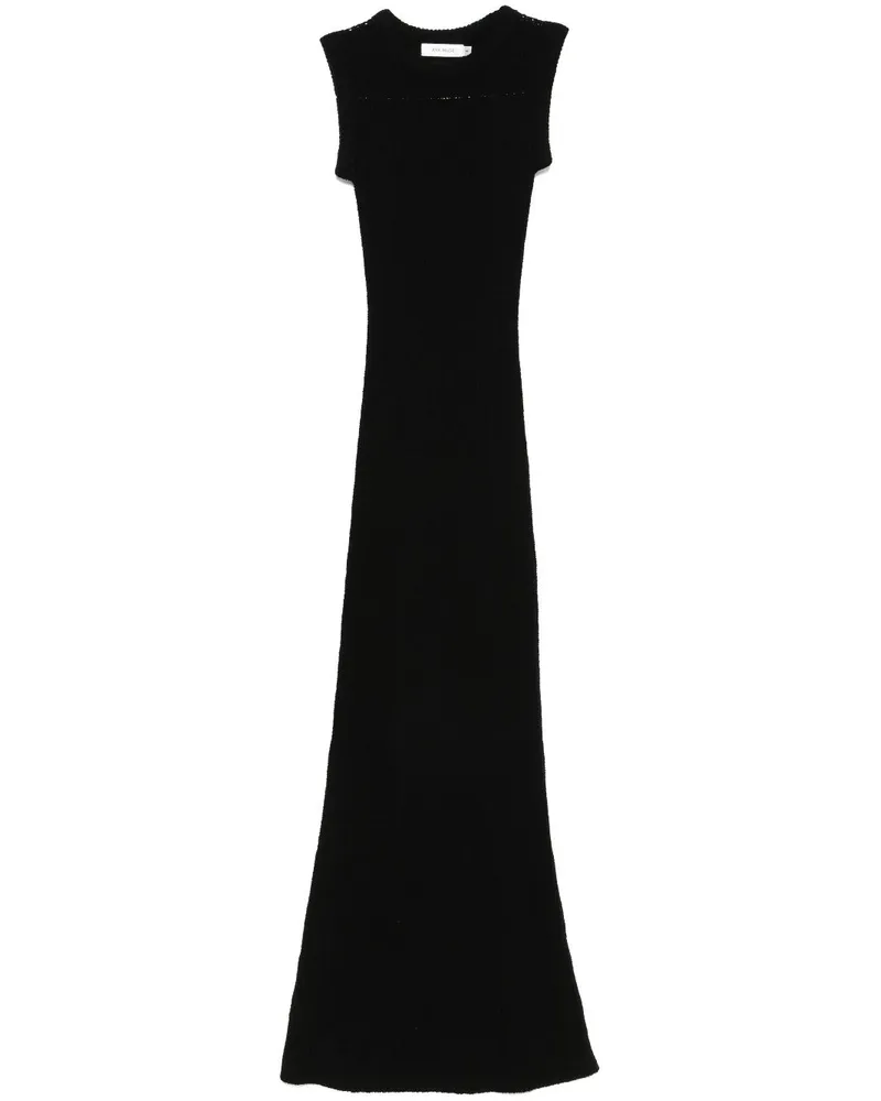 Aya Muse Maxikleid aus geripptem Strick - Schwarz Schwarz