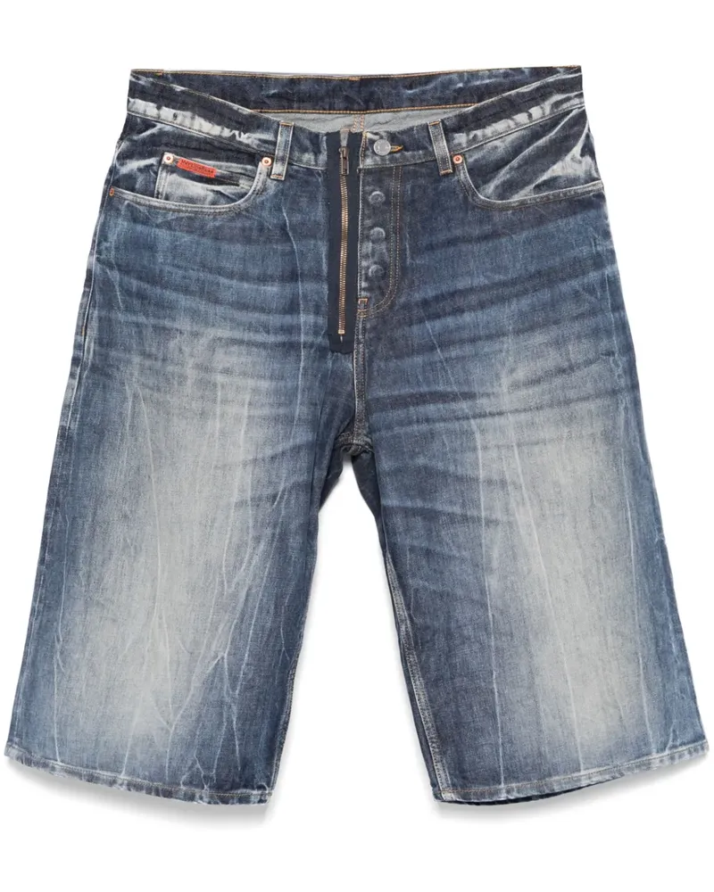 Martine Rose Jeans-Shorts mit Logo-Patch - Blau Blau