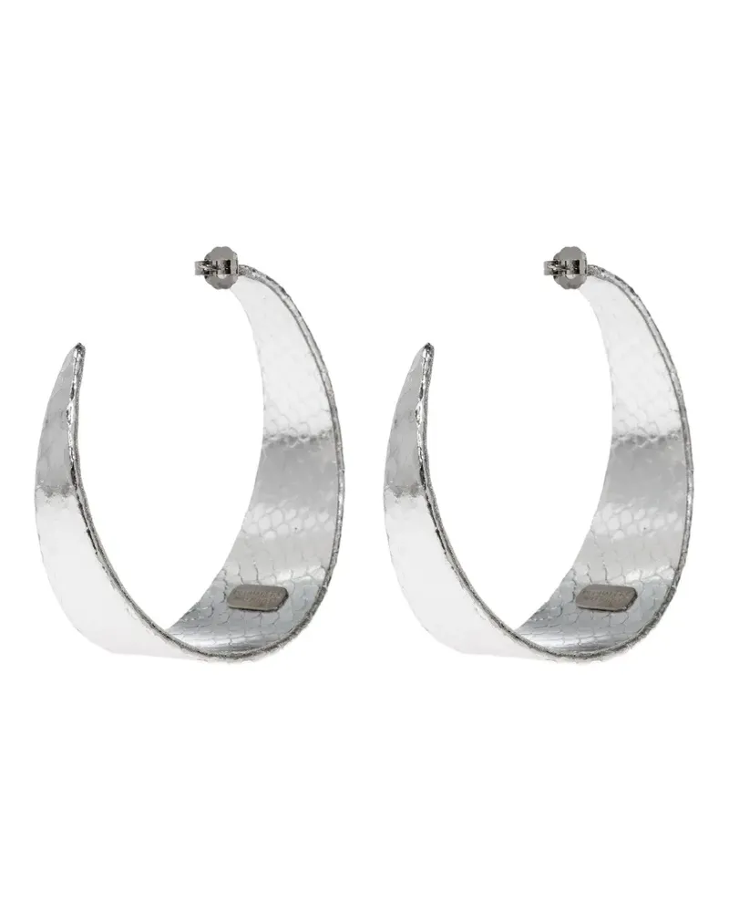 Dsquared2 snakeskin-effect hoop earrings - Silber Silber