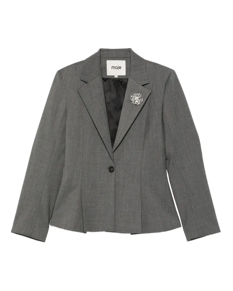 Maje Einreihiger Blazer - Grau Grau