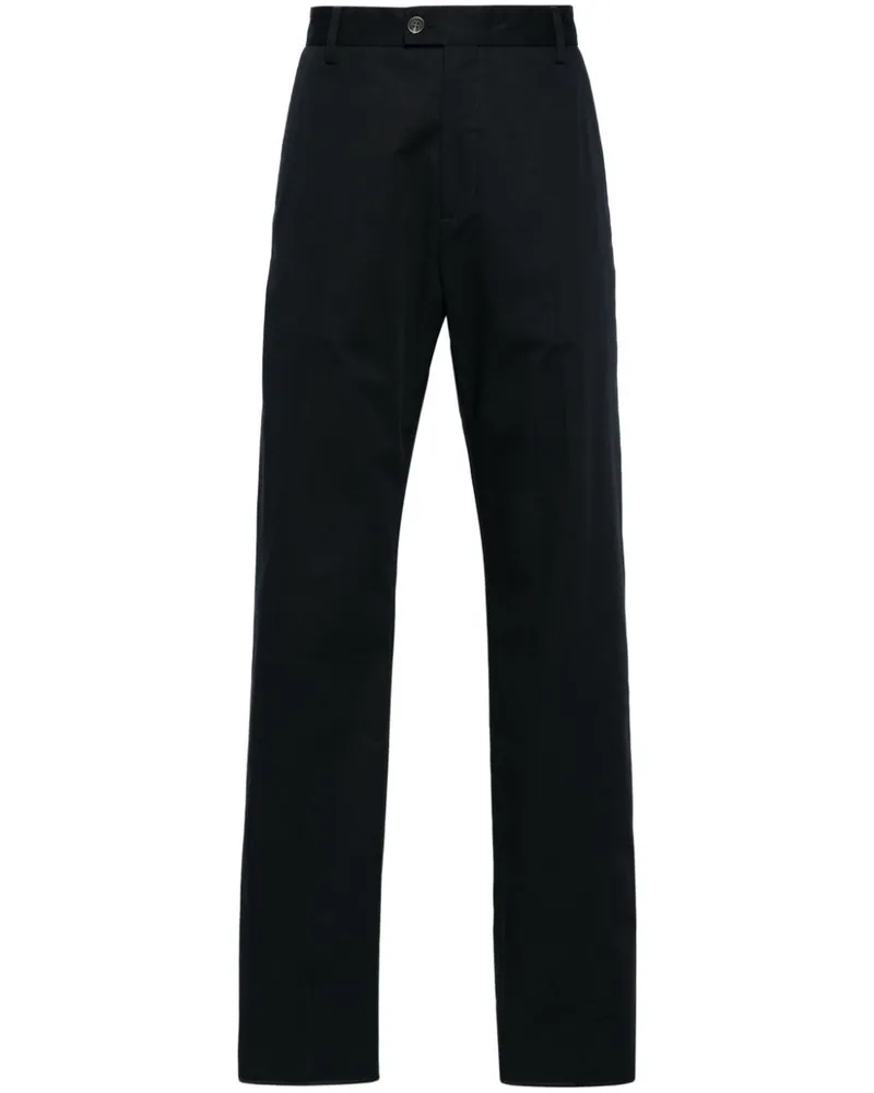 Alexander McQueen Gerade Gabardine-Hose - Blau Blau