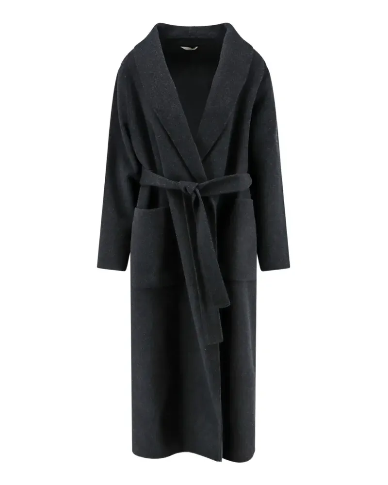 Hevò belted shawl-lapel coat - Grau Grau