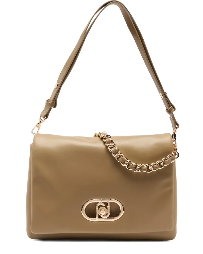 Liu Jo LaPuffy large braided chain logo satchel - Nude Nude