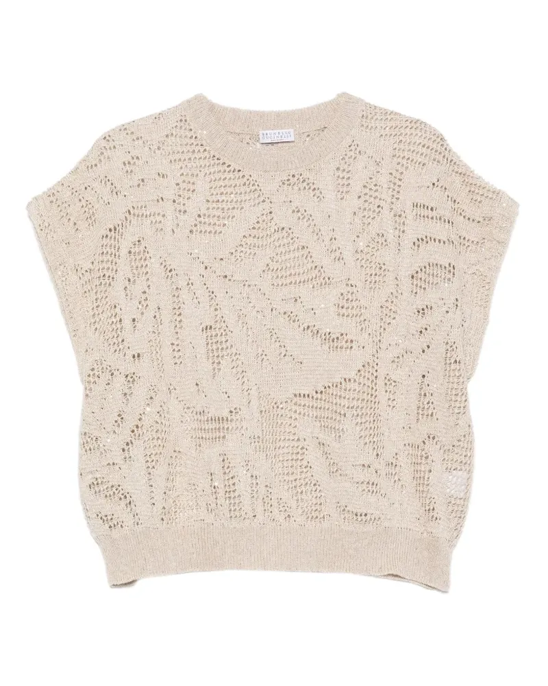 Brunello Cucinelli open-knit sweater - Nude Nude