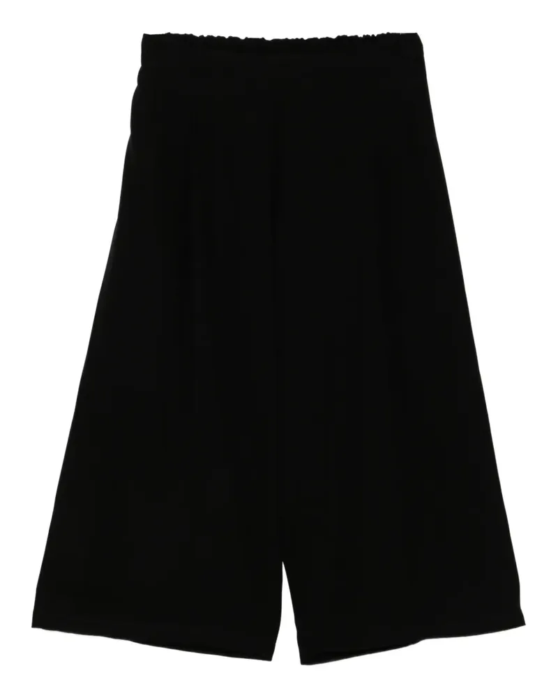 Yohji Yamamoto Cropped-Hose aus Satin - Schwarz Schwarz