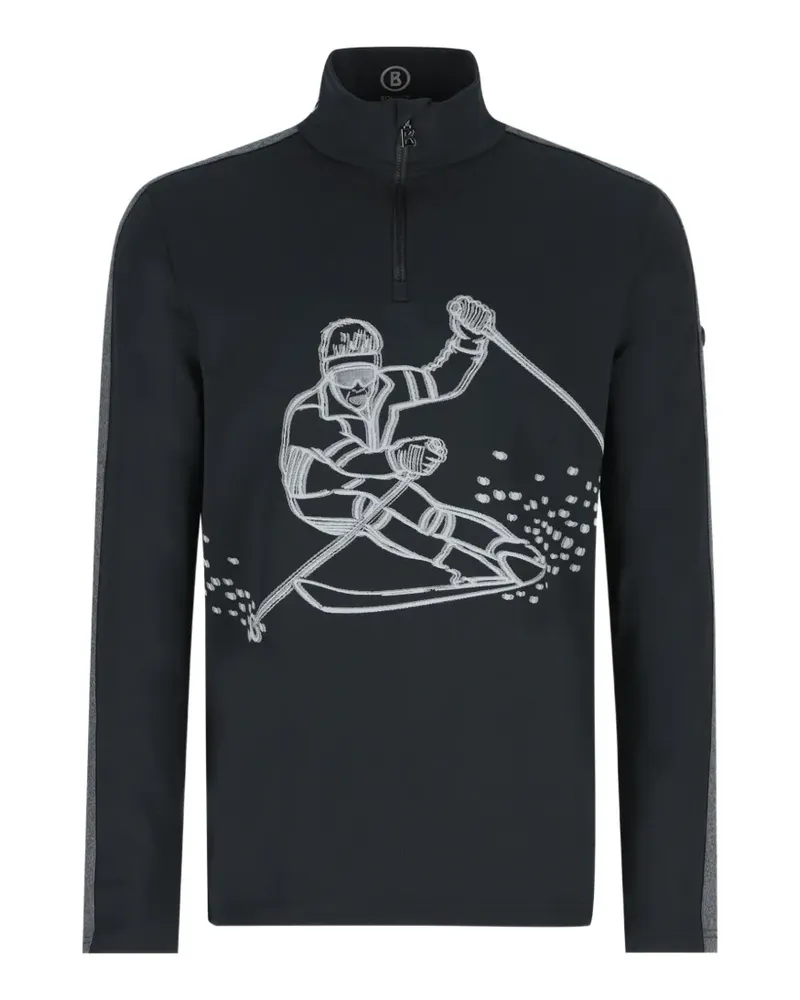 Bogner graphic-print half-zip sweater - Schwarz Schwarz