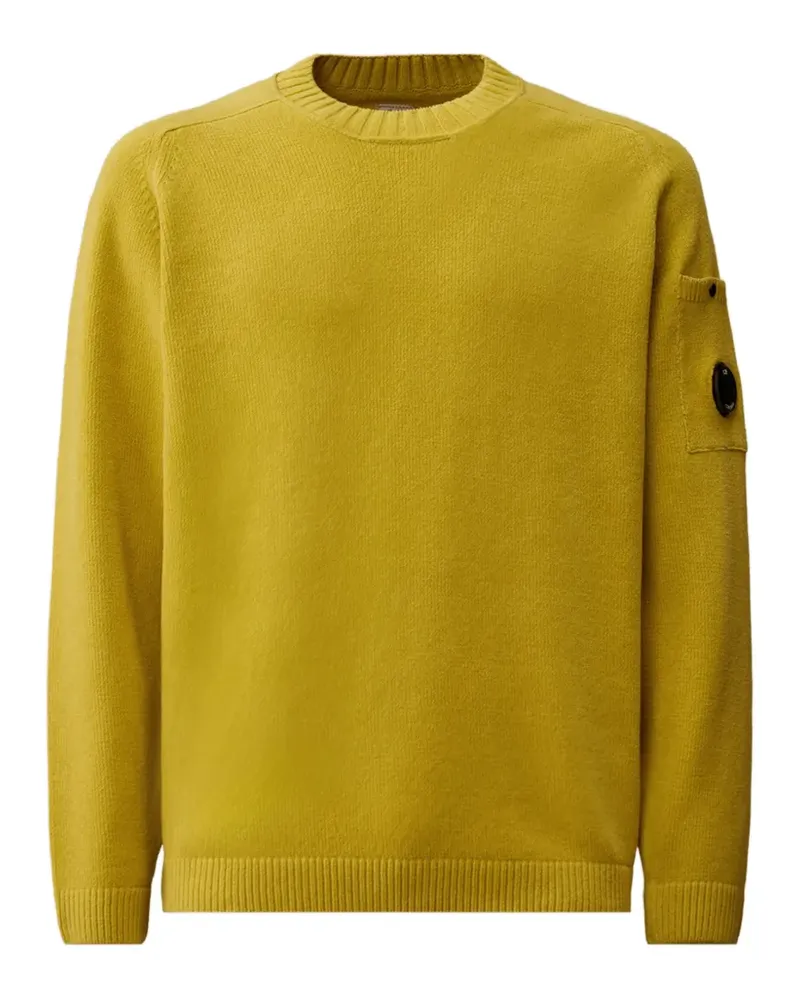 C.P. Company crewneck lens-detail cotton sweater - Gelb Gelb
