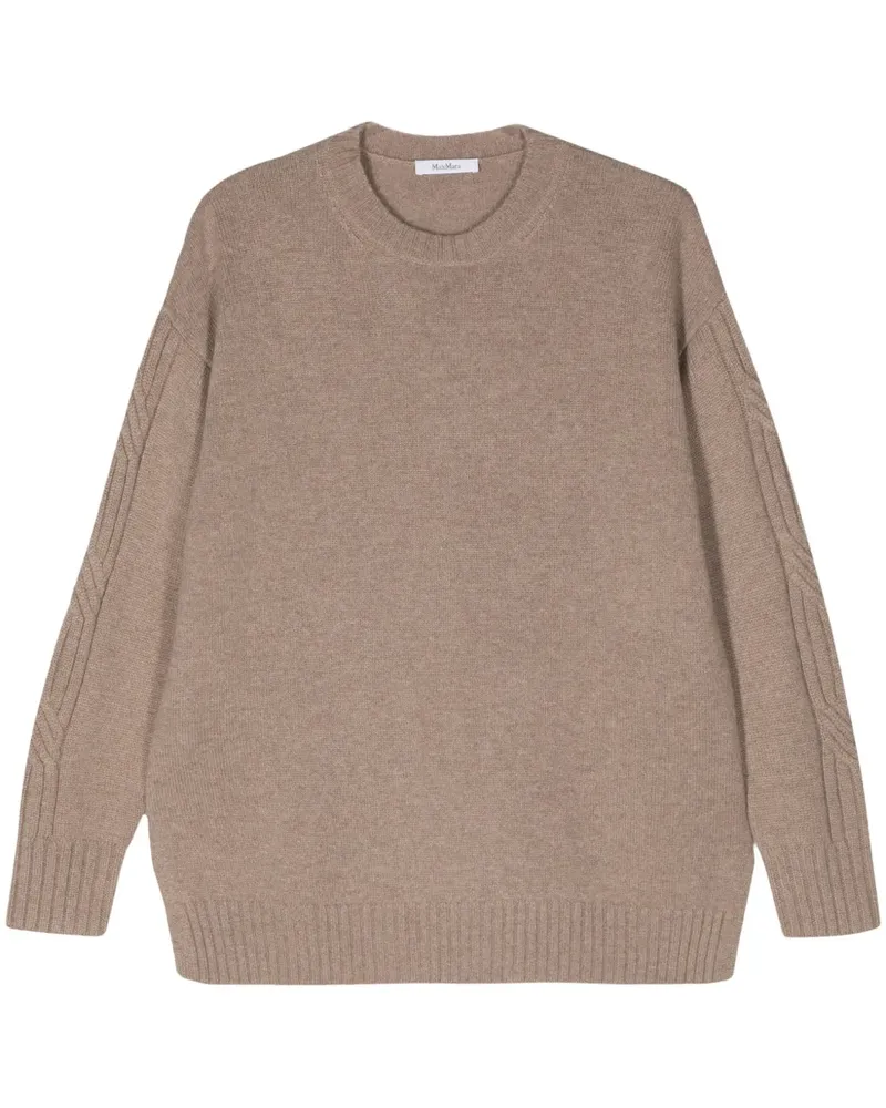 Max Mara Kaschmirpullover mit rundem Ausschnitt - Braun Braun