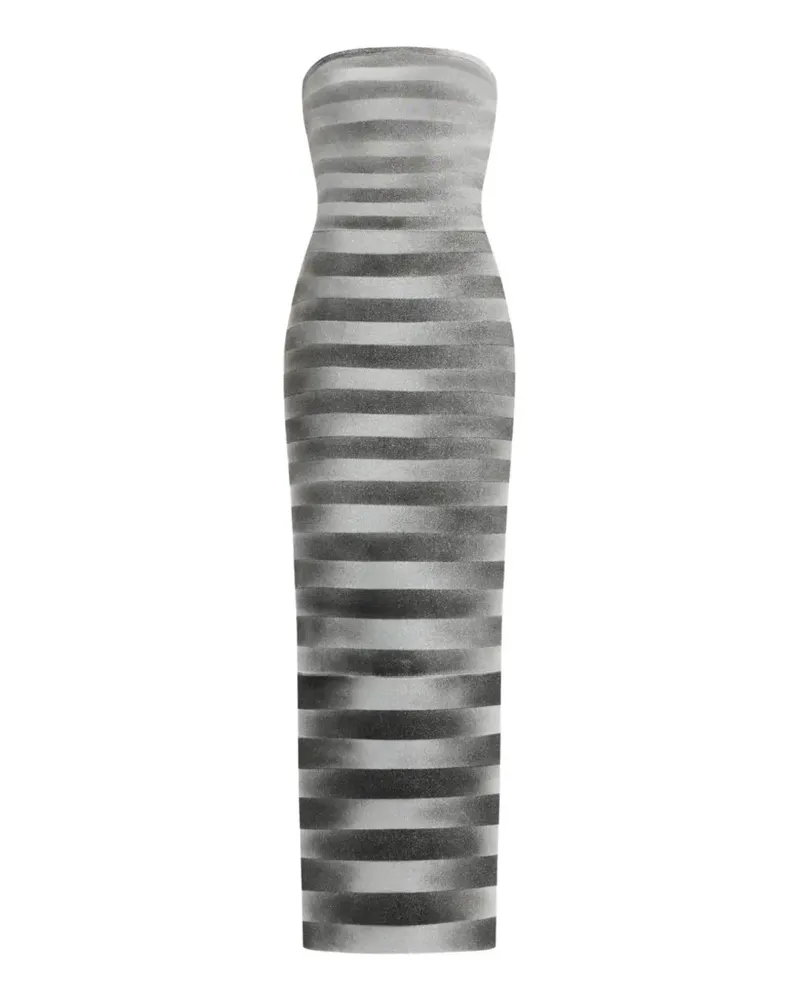 Hervé Léger striped strapless dress - Grau Grau