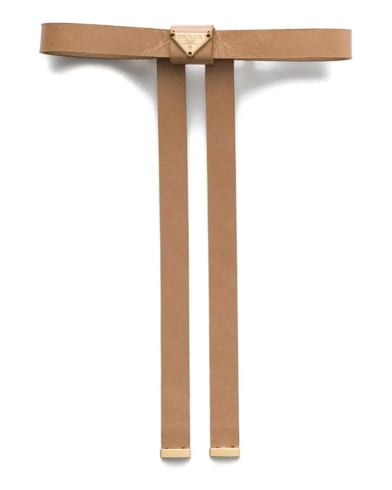 Prada leather hair clip - Nude Nude