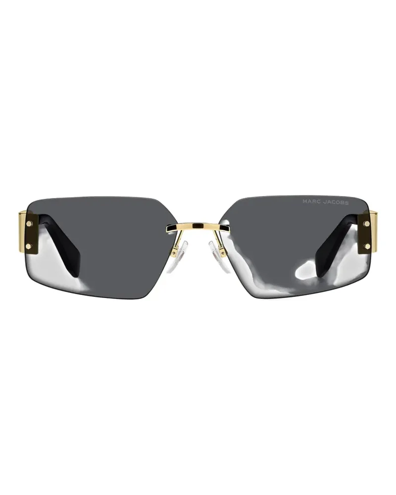 Marc Jacobs chain-strap rectangle-frame sunglasses - GOLD BLACK 2 Gold
