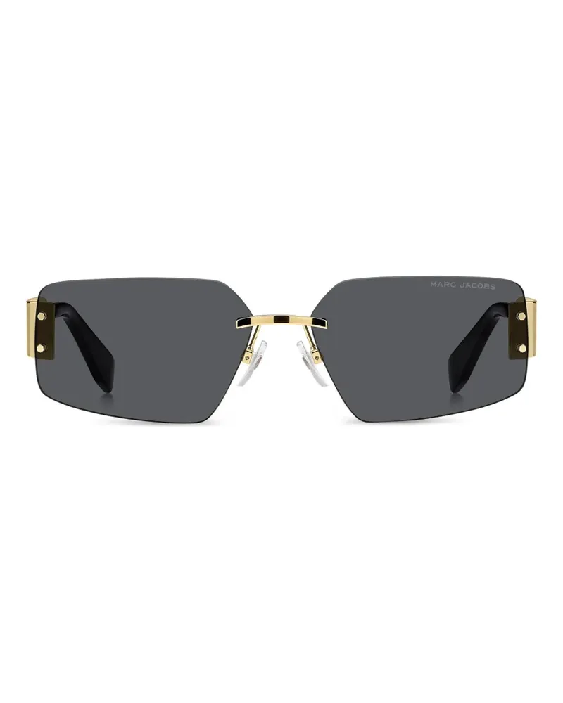 Marc Jacobs Eckige Sonnenbrille mit Kettenriemen - GOLD BLACK 2 Gold
