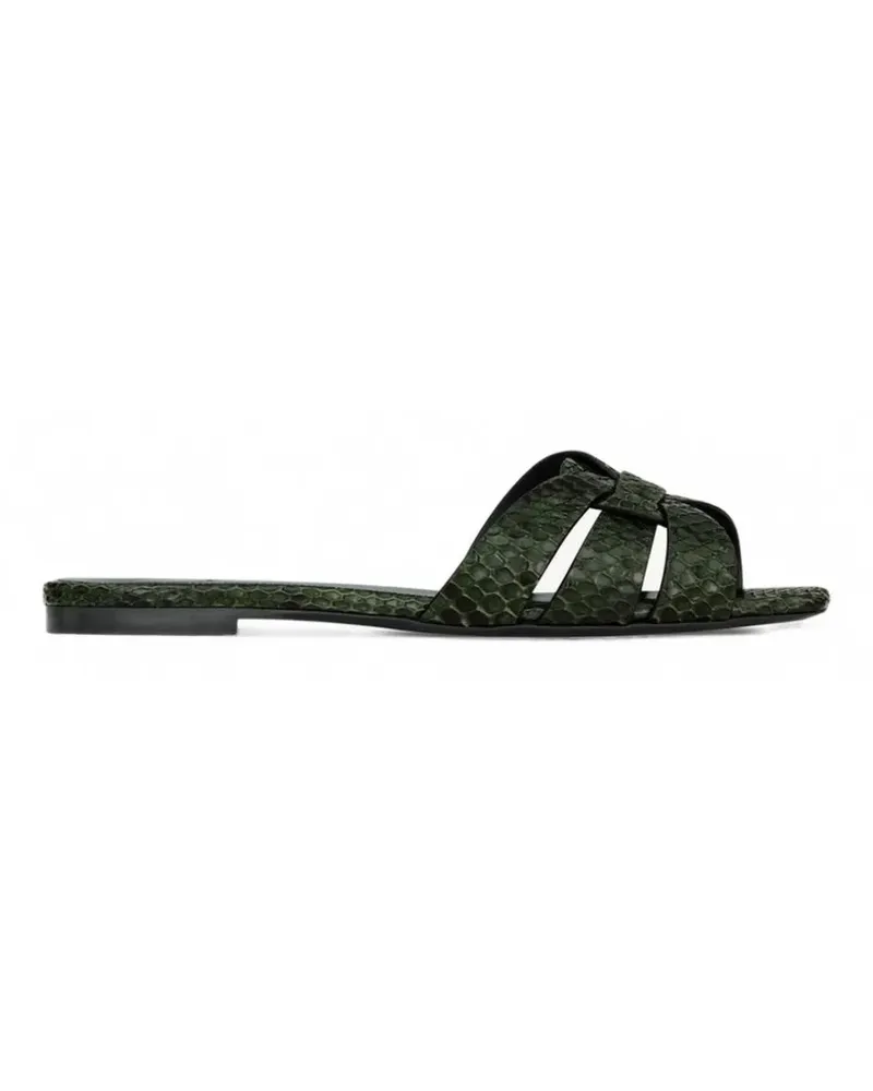 Saint Laurent Flache Tribute Sandalen - Grün Grün