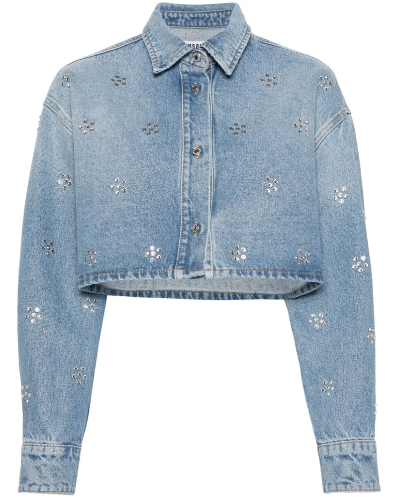 MSGM Strassverziertes Hemd - Blau Blau