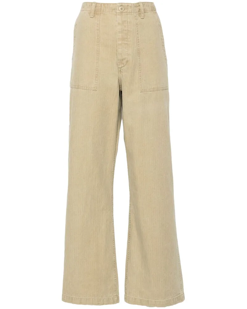 R13 Utility-Hose mit weitem Bein - Nude Nude