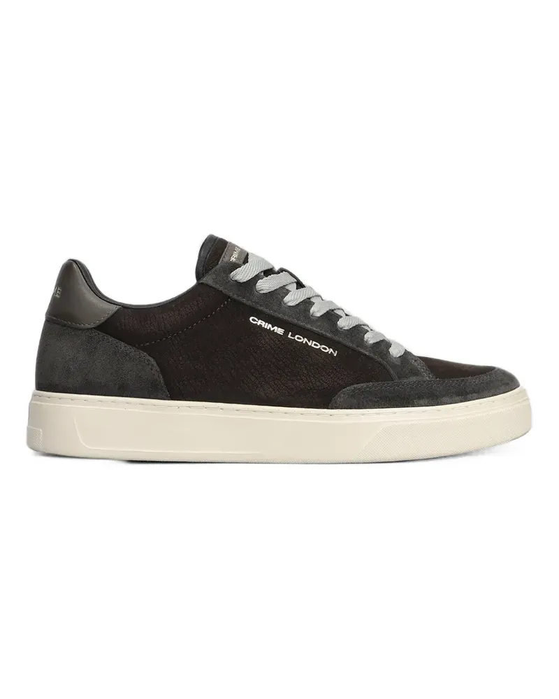Crime Eclipse cracked-effect leather sneakers - Braun Braun
