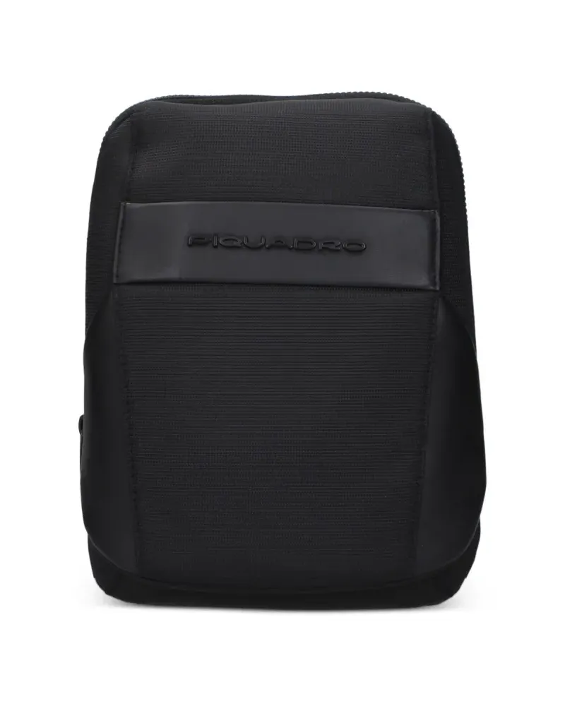 Piquadro logo-plaque messenger bag - Schwarz Schwarz