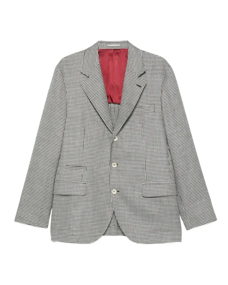 Brunello Cucinelli Sakko mit Hahnentrittmuster - Schwarz Schwarz