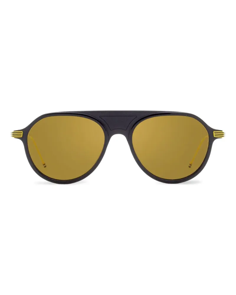 Thom Browne Pilotenbrille mit goldfarbenem Detail - Blau Blau
