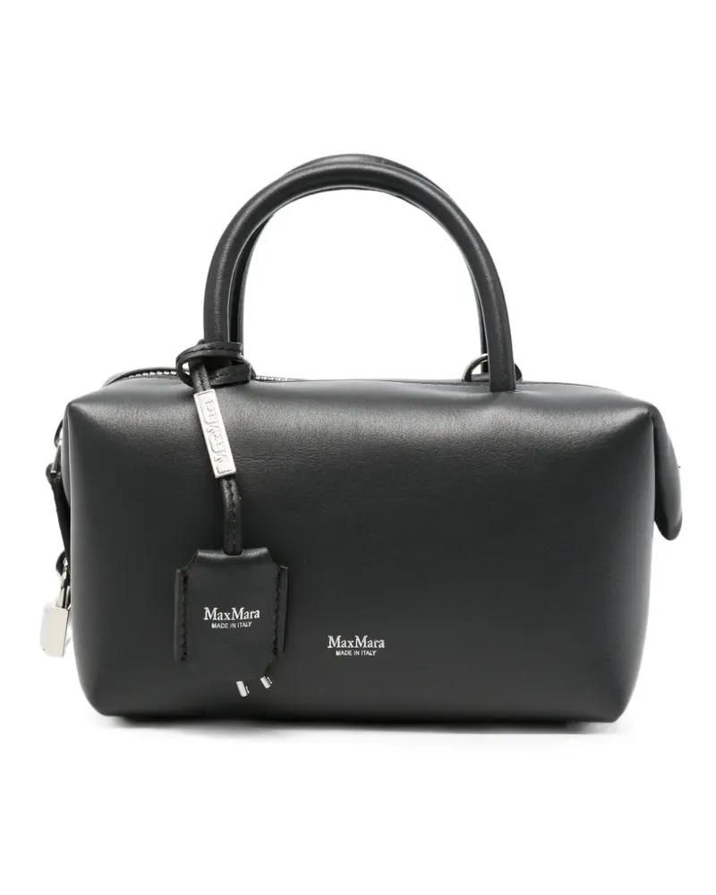 Max Mara Holdalls logo-print leather mini bag - Grau Grau