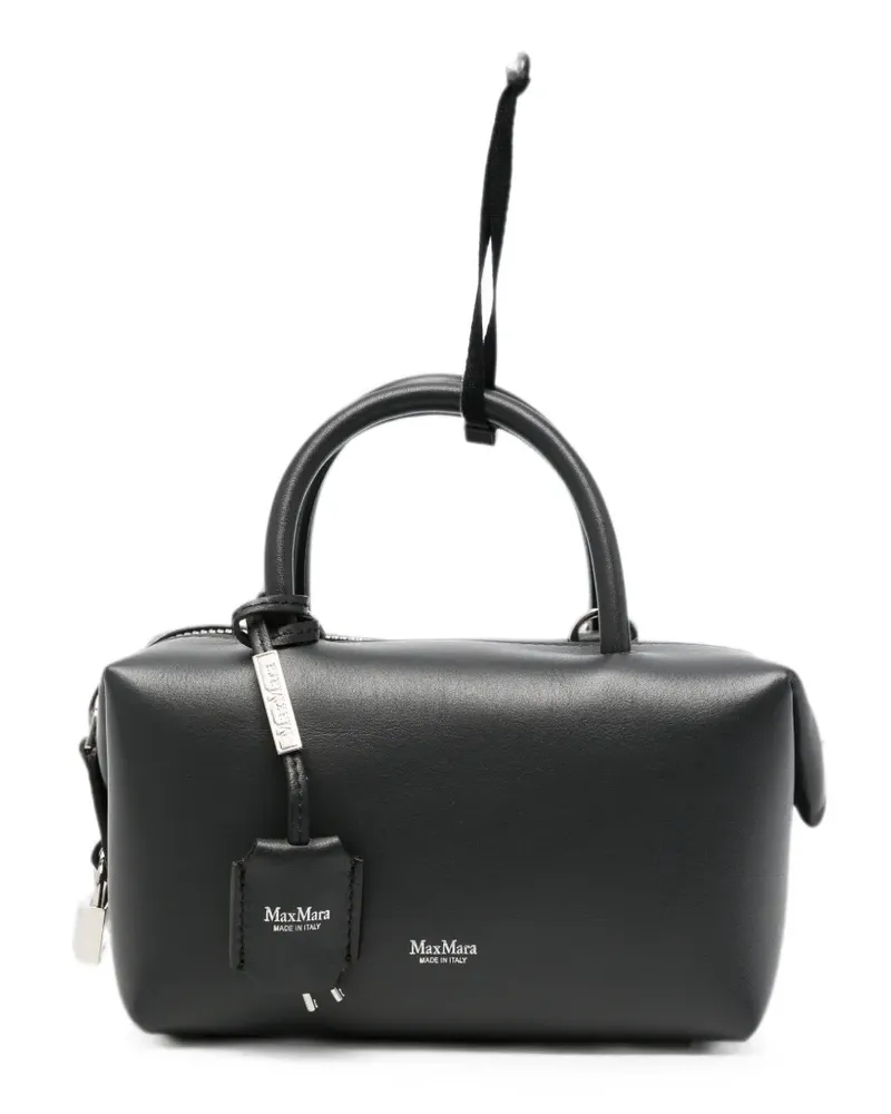 Max Mara Holdalls logo-print leather mini bag - Grau Grau
