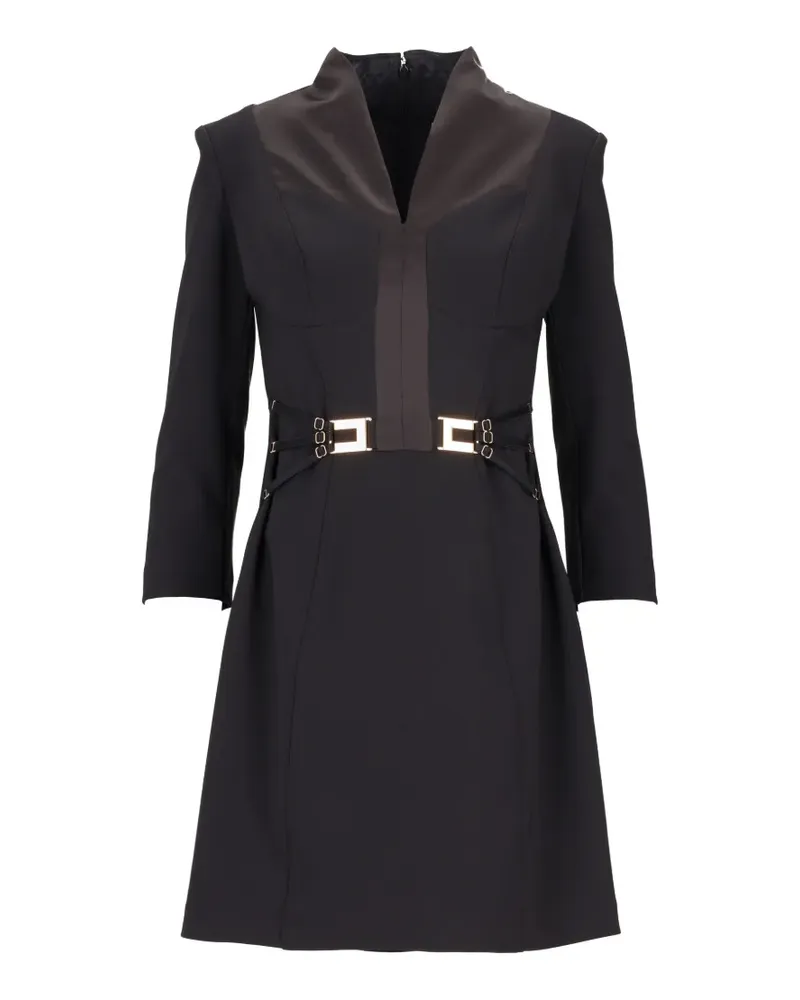 Elisabetta Franchi gold-tone buckle dress - Schwarz Schwarz