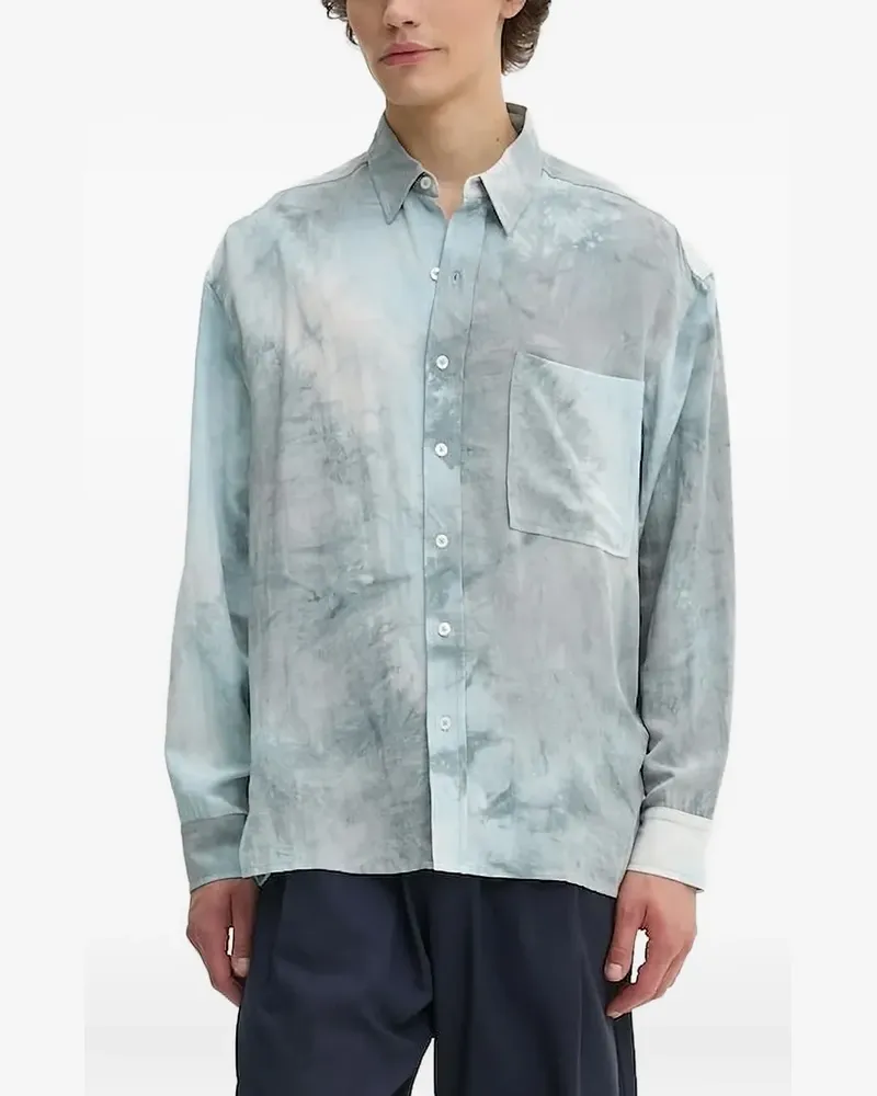 IRO Batik-Hemd mit aufgesetzter Tasche - Blau Blau