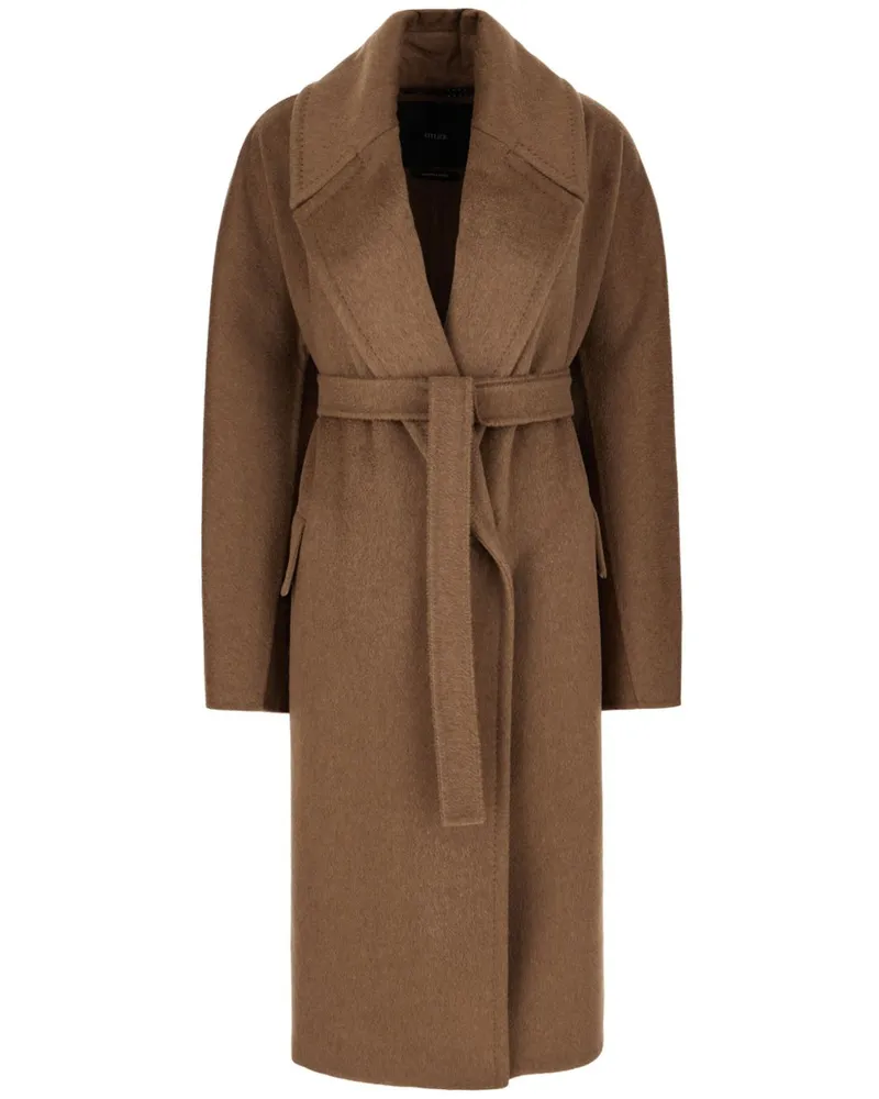 Max Mara Langer Mantel mit Gürtel - Braun Braun