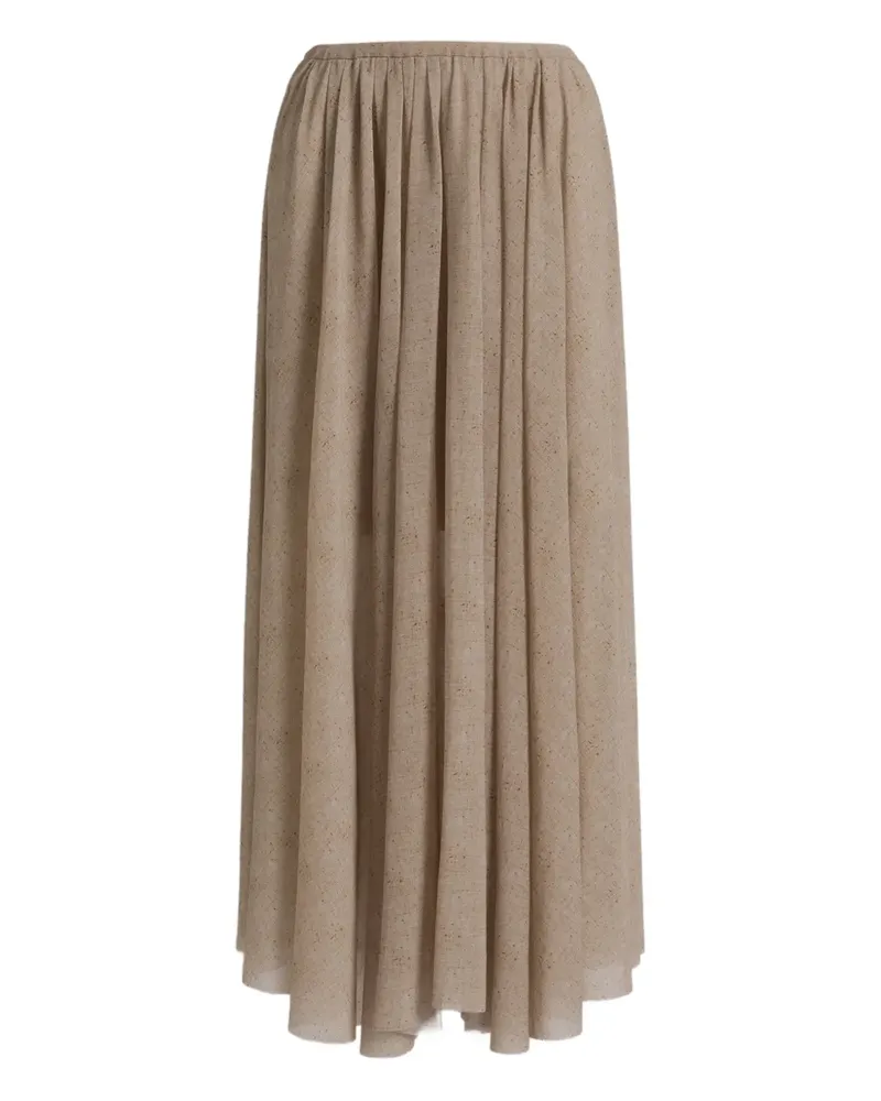 Alberta Ferretti pleated midi skirt - Nude Nude