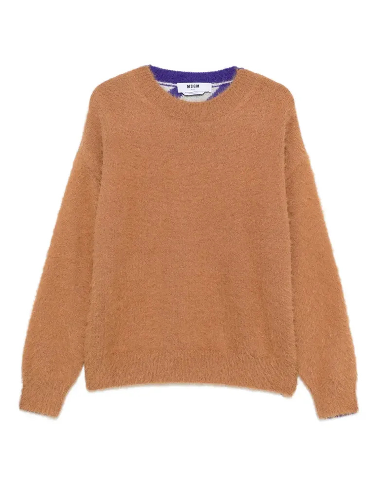 MSGM Gestreifter Pullover - Braun Braun