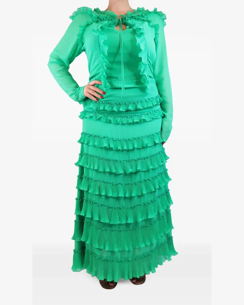 Capucci ruffle-tiered maxi dress - Grün Grün