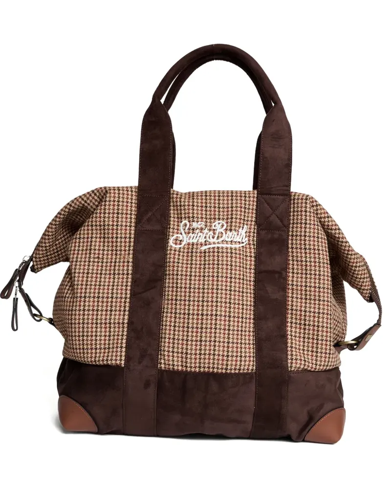 MC2 Saint Barth Reisetasche mit Hahnentrittmuster - Braun Braun