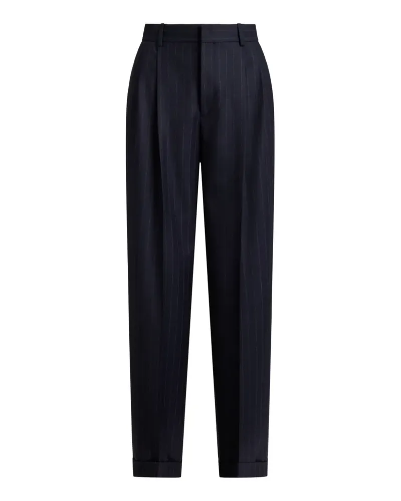 Ralph Lauren Bacall Wollhose mit Nadelstreifen - Blau Blau