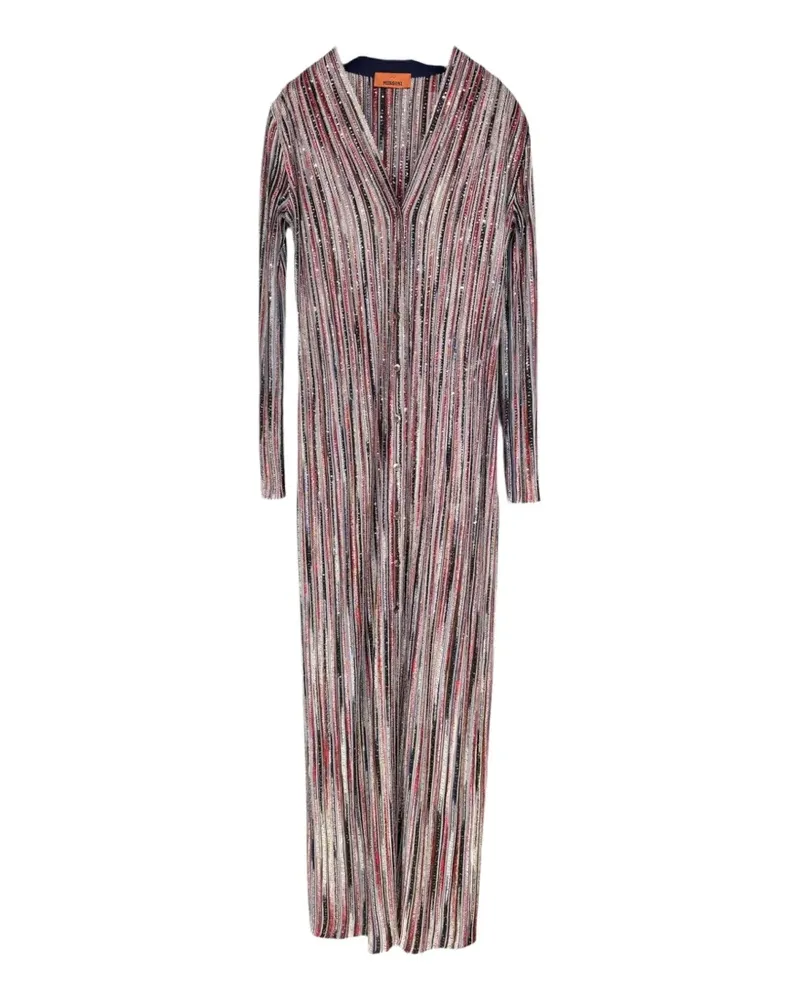 Missoni Gestreifter Cardigan mit V-Ausschnitt - Rot Rot