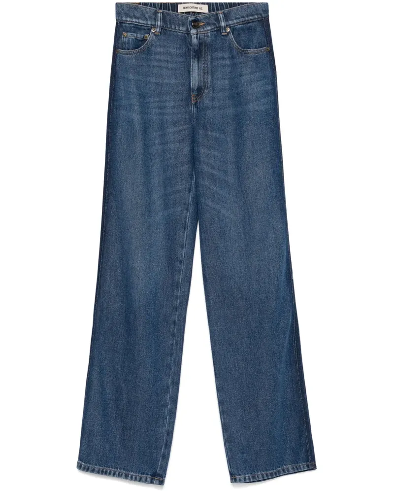 Semicouture Jeans mit elastischem Bund - Blau Blau